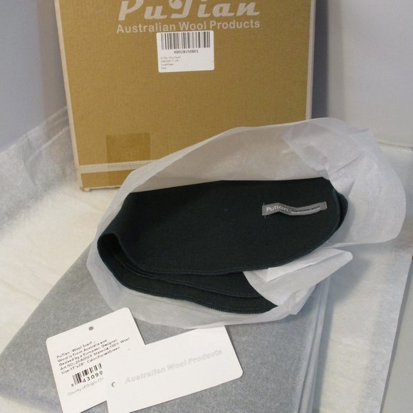 New Nib Forest Green Australian Wool Scarf - Picture 3 of 4